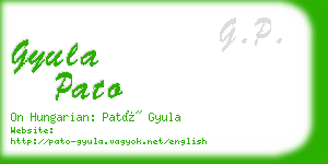 gyula pato business card