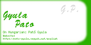 gyula pato business card